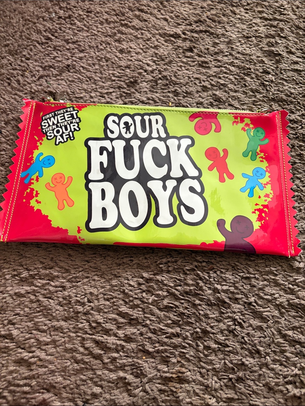 Current Mood 'Sour F**k Boys' Lime & Red Crossbody Bag